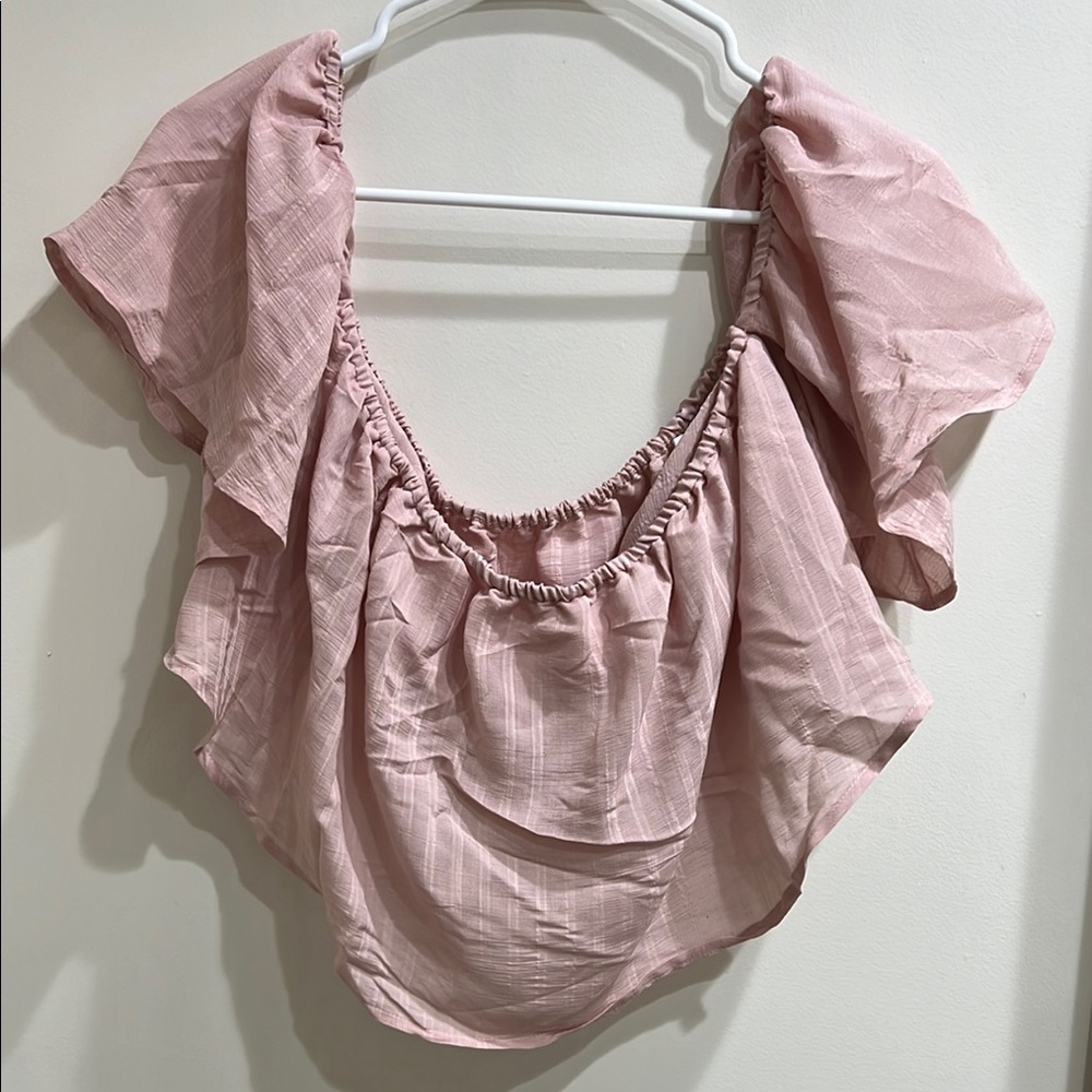 Pink Ruffled Women's Top